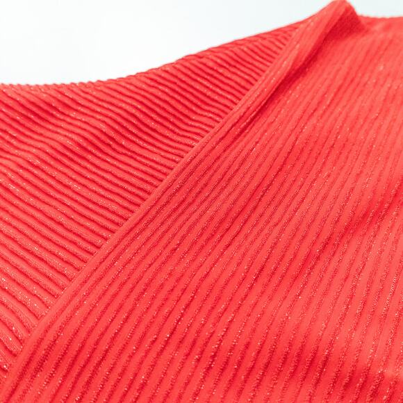 Alex Evenings Vintage Red Metallic Ribbed VNeck Formal Maxi Dress Size 16 - Picture 5 of 9